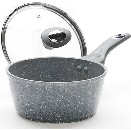 Ковш из алюминия с крышкой 1,7л 18см с антипригарным покрытием (25076)