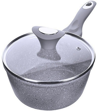 Ковш из алюминия с крышкой 1,7л 18см с антипригарным покрытием (25076)