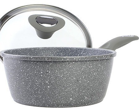 Ковш из алюминия с крышкой 1,7л 18см с антипригарным покрытием (25076)