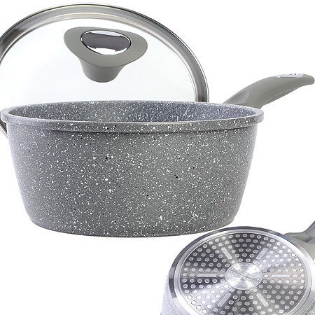 Ковш из алюминия с крышкой 1,7л 18см с антипригарным покрытием (25076)