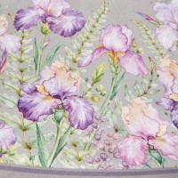 Скатерть круглая &quot;ирисы&quot; 190см ,серый, 100% хлопок, твил, с пропиткой Lefard (850-755-24)