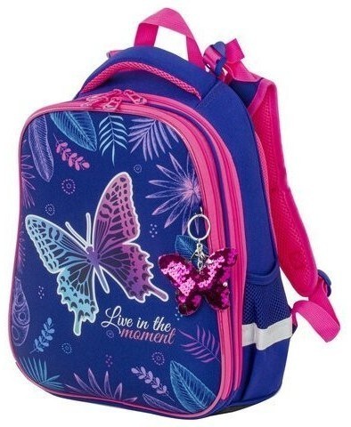 Ранец для девочек Brauberg Premium Beautiful Butterfly с брелоком 17 л 229901 (86553)