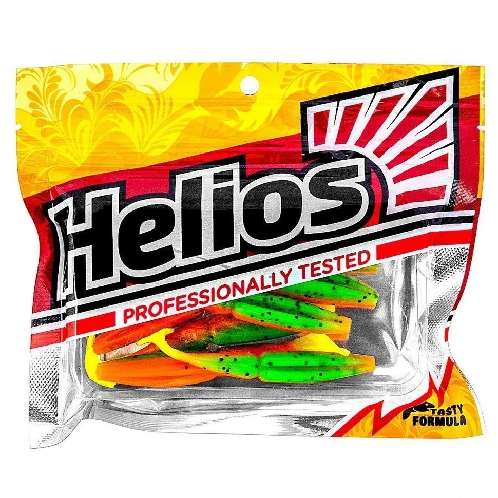 Виброхвост Helios Guru 5,0"/12,7 см, цвет Pepper Green & Orange LT 5 шт HS-31-032 (77654)