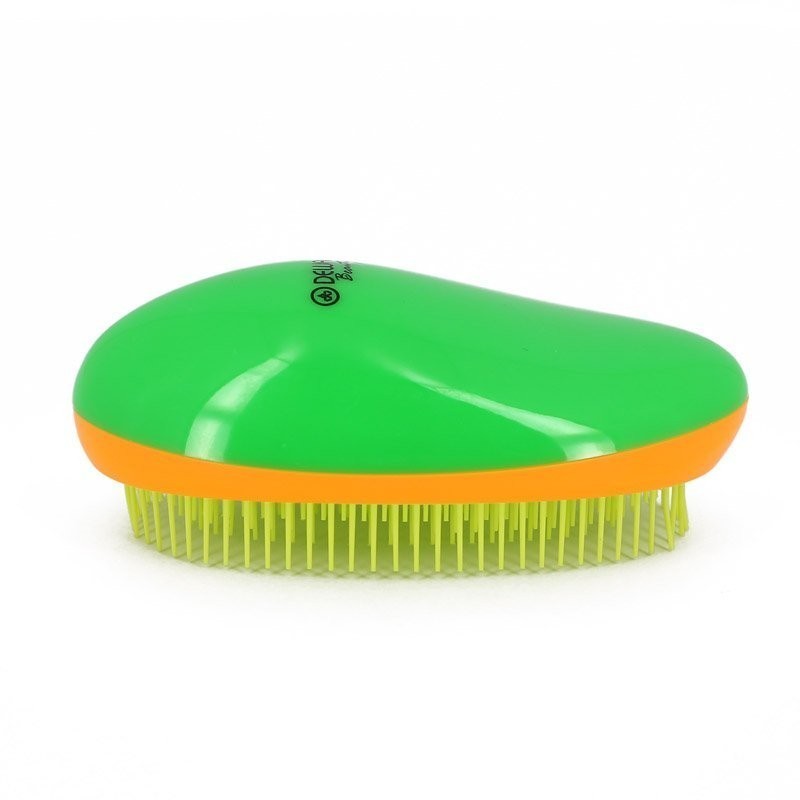 Щетка массажная DEWAL BEAUTY, для легкого расчесывания волос,овальная, цвет зелено-оранжево-желтый (49476)