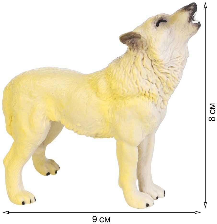 Набор фигурок животных серии "Мир диких животных": Семья полярных волков, 4 предмета (2 волка и 2 волчонка) (MM211-214)