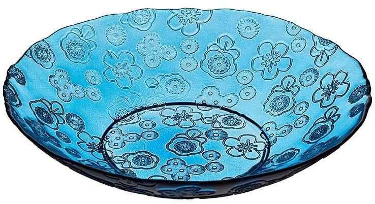 Фруктовница "флора" диаметр=32 см.голубая без упаковки SAN MIGUEL (600-624)
