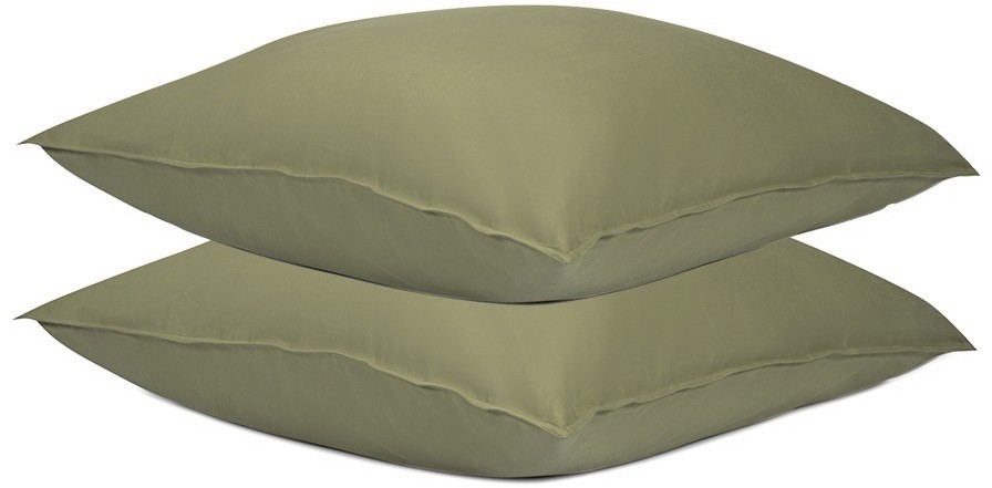 Набор из двух наволочек из сатина цвета шалфея с брашинг-эффектом из коллекции essential, 70х70 см (76095)