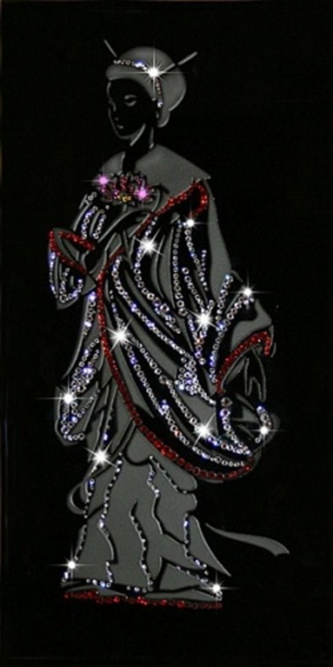 Картина Японская девушка с кристаллами Swarovski (1346)