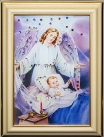 Картина Ангел-Защитник малая с кристаллами Swarovski (1446)
