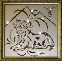 Картина Овен 35х35 см с кристаллами Swarovski (1138)