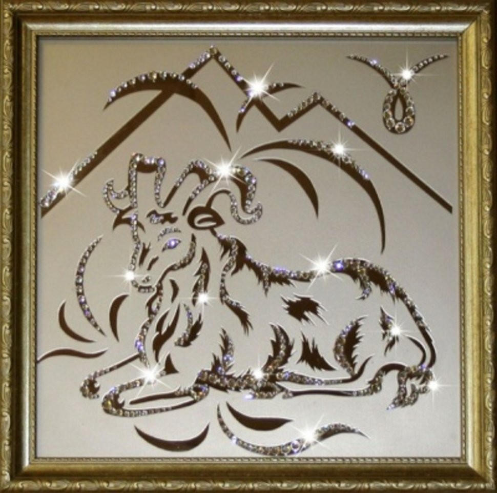 Картина Овен 35х35 см с кристаллами Swarovski (1138)
