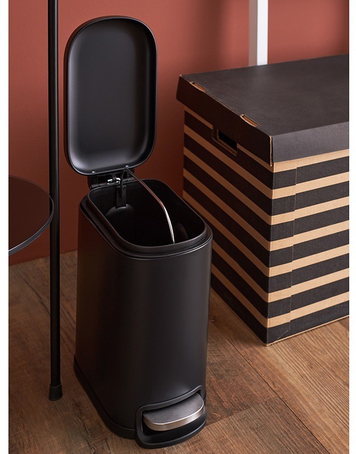 Ведро мусорное с педалью, графит, 5 л (78735)