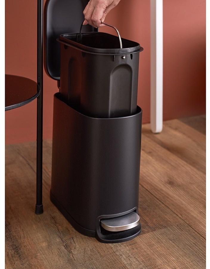Ведро мусорное с педалью, графит, 5 л (78735)