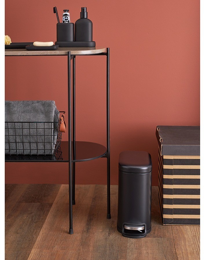 Ведро мусорное с педалью, графит, 5 л (78735)