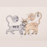 Полотенце "парочка кошек",35х70. махра,шампань,вышивка,100% хлопок 400гр\м SANTALINO (850-331-16)