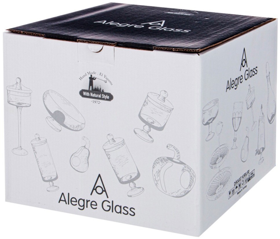 Блюдо на ножке grey, 24х21 см Alegre Glass (337-108)