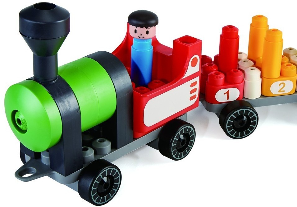 Конструктор детский  "Радужный поезд", 63 элемента (760022_HP)