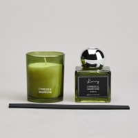 Набор ароматический &quot;luxury&quot; свеча в стакане 6*7,5 см и диффузор 70 мл cypress&amp;grapevine Lefard (605-121)