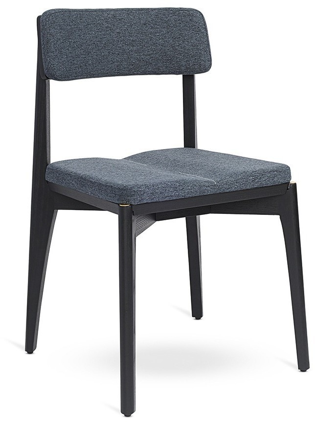 Стул aska, рогожка, черный/синяя сталь (77799)