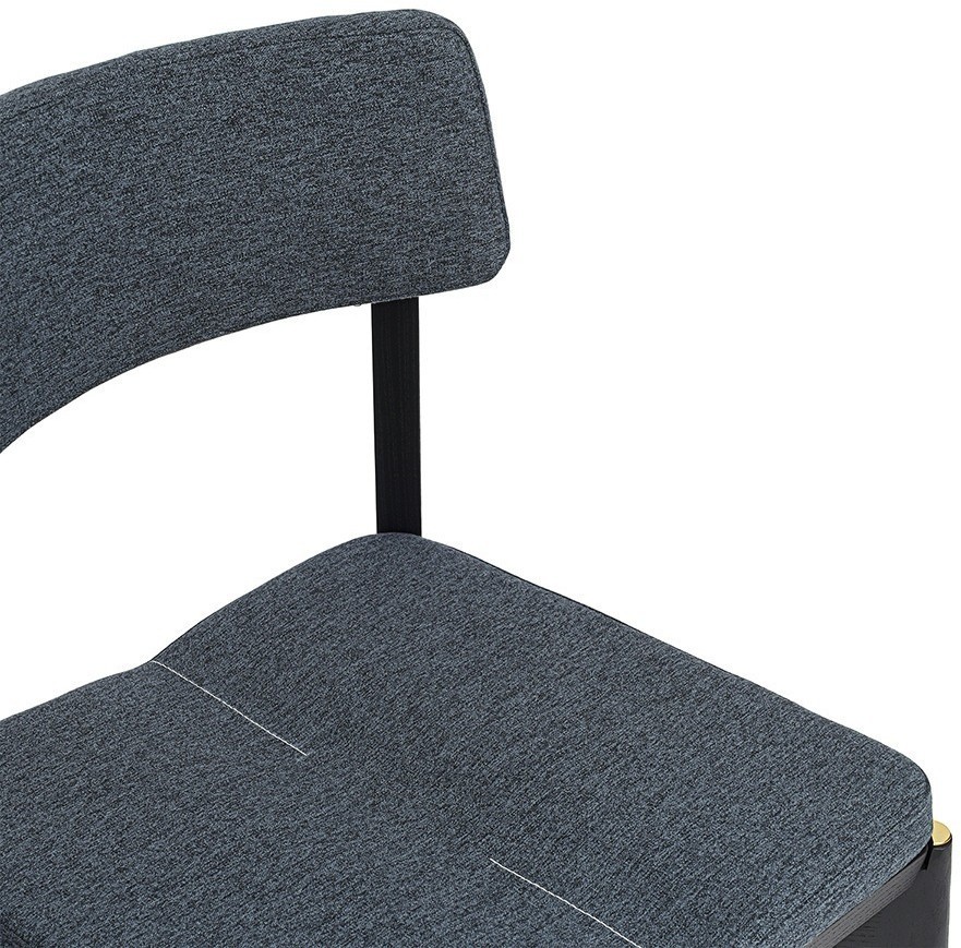 Стул aska, рогожка, черный/синяя сталь (77799)