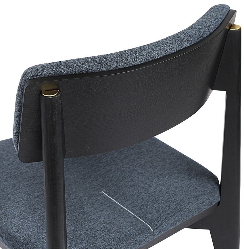 Стул aska, рогожка, черный/синяя сталь (77799)