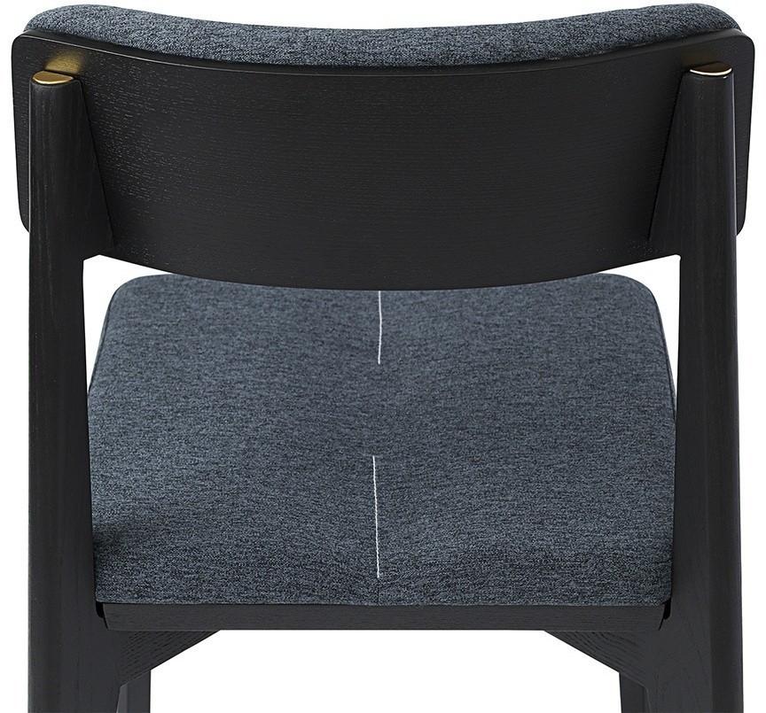 Стул aska, рогожка, черный/синяя сталь (77799)