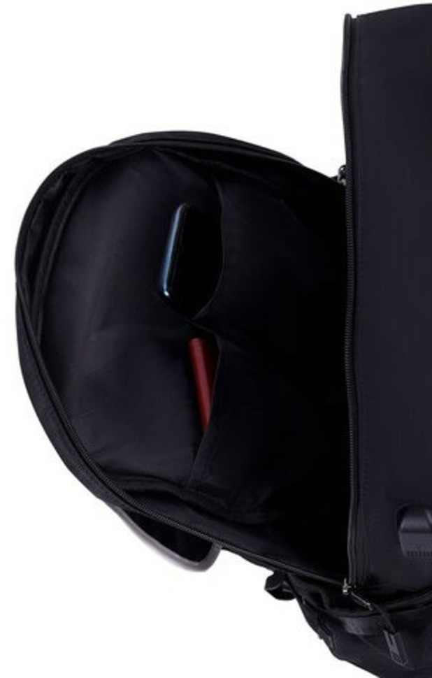 Рюкзак HEIKKI FUSION (ХЕЙКИ) универс USB-порт черный с белыми вставками 45х31х15 см 272578 (96916)