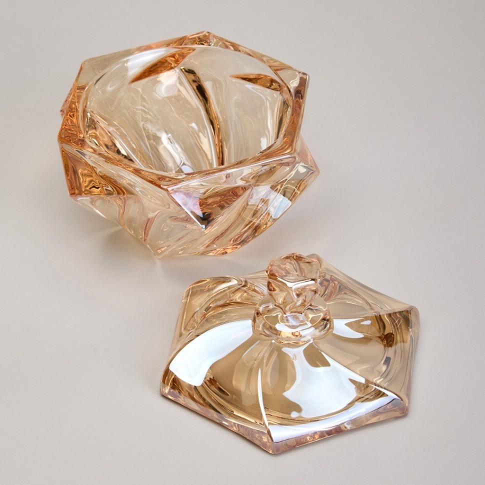 Блюдо с крышкой "bohema" amber диаметр=11,5 см высота=11,5 см Lefard (195-231)