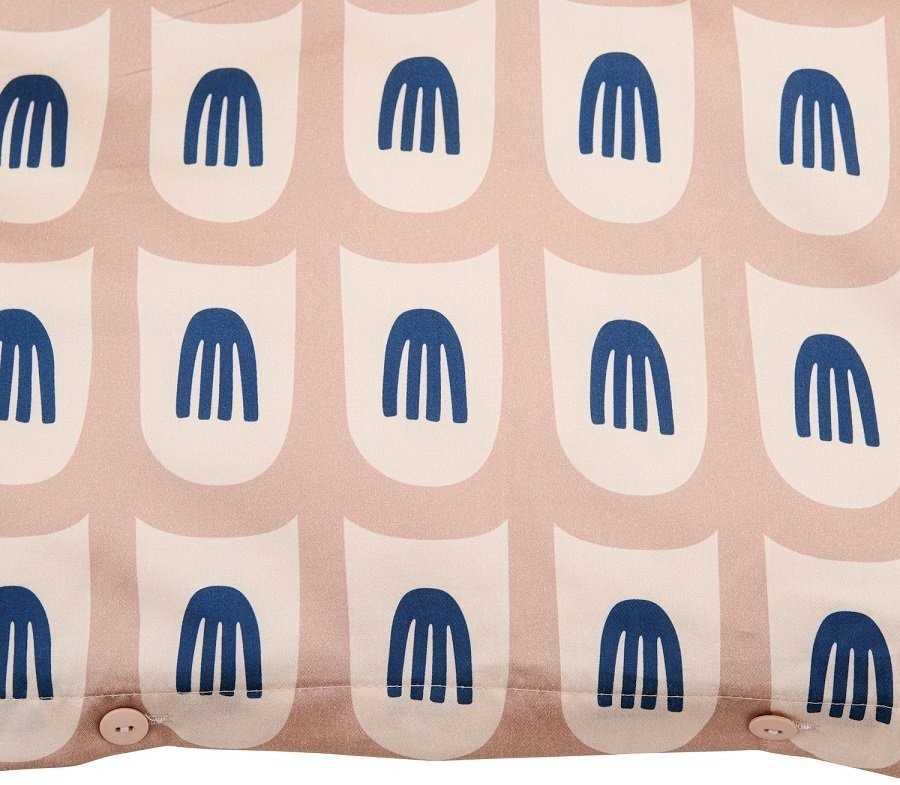 Комплект постельного белья двуспальный из сатина бежево-розового цвета с принтом blossom time из коллекции cuts&pieces (70515)