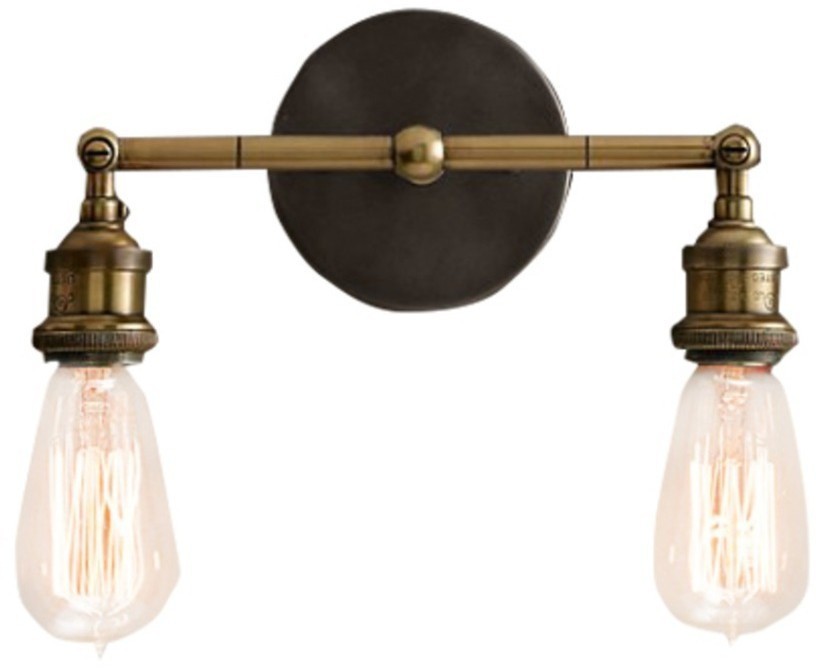 Бра Джесси Дабл DTL9110, металл, Gold, black finish, RESTORATION HARDWARE