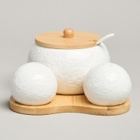 Набор для специй lefard &quot;muse&quot; 3 пр. на дер.подставке 15,5*15,5*10 см (587-213)