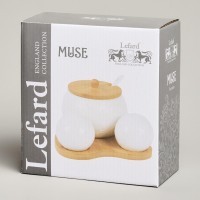 Набор для специй lefard &quot;muse&quot; 3 пр. на дер.подставке 15,5*15,5*10 см (587-213)