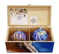 Новогодний набор на 2 шара Газ 2 с кристаллами Swarovski (2256)