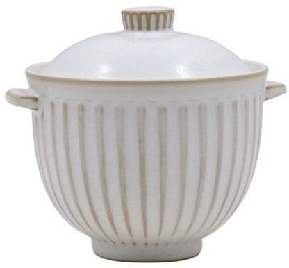 Чаша с крышкой L9705-Cream, 13 см, каменная керамика, ROOMERS TABLEWARE