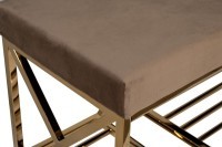 Банкетка велюр серо-бежевый, золото 120*40*47см (TT-00014000)