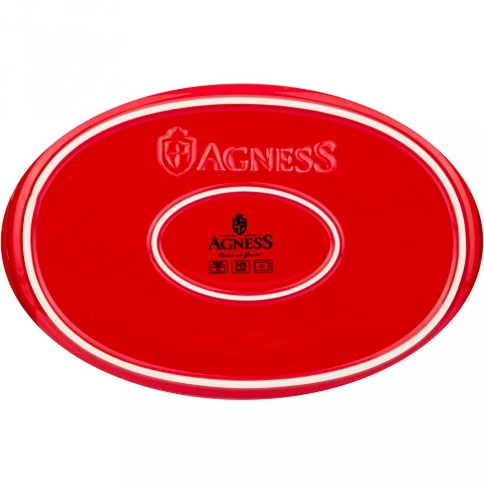 Блюдо для запекания agness "modern kitchen" овальное красное 2600 мл 37*23*8 см (777-084)