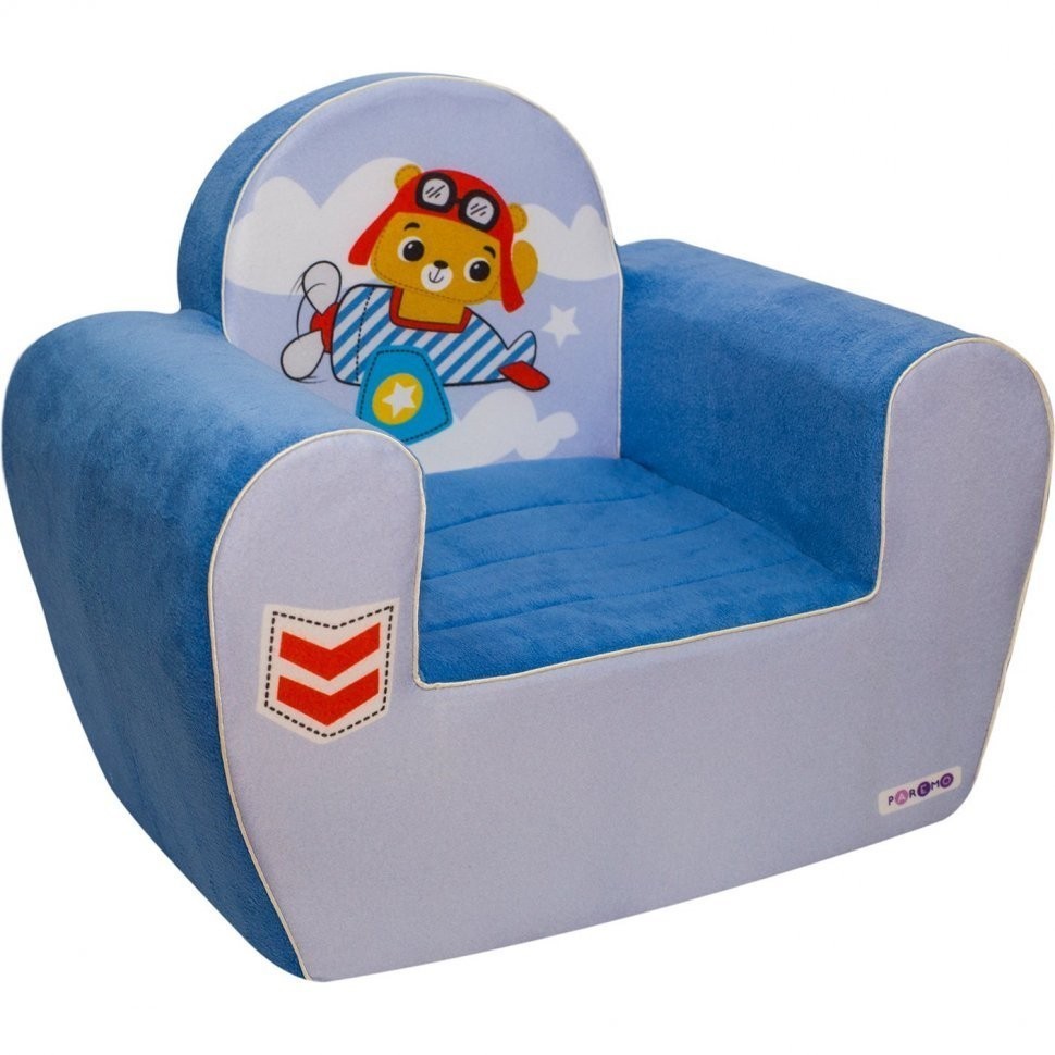 Бескаркасное (мягкое) детское кресло серии "Экшен", Летчик, цвет Лазурь (PCR320-52)