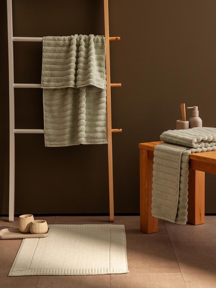 Коврик для ванной с фактурным бортиком мятного цвета из коллекции essential, 50x80 см (79171)