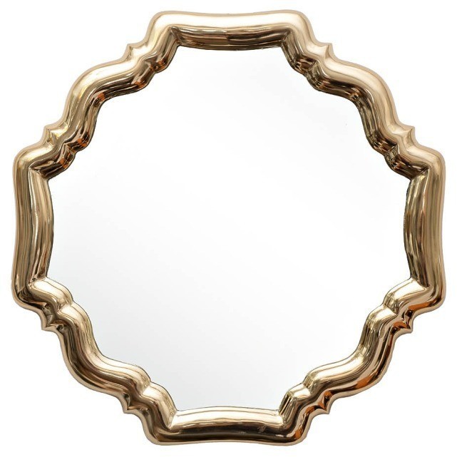 Зеркало настенное в металл. раме  цвет золото 60*60*3,5см (TT-00008974)