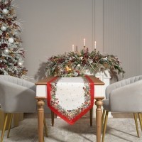 Дорожка &quot;морозко.снегири &quot;45х215см ,красный, 100% хлопок,твил пропитка Lefard (850-745-31)