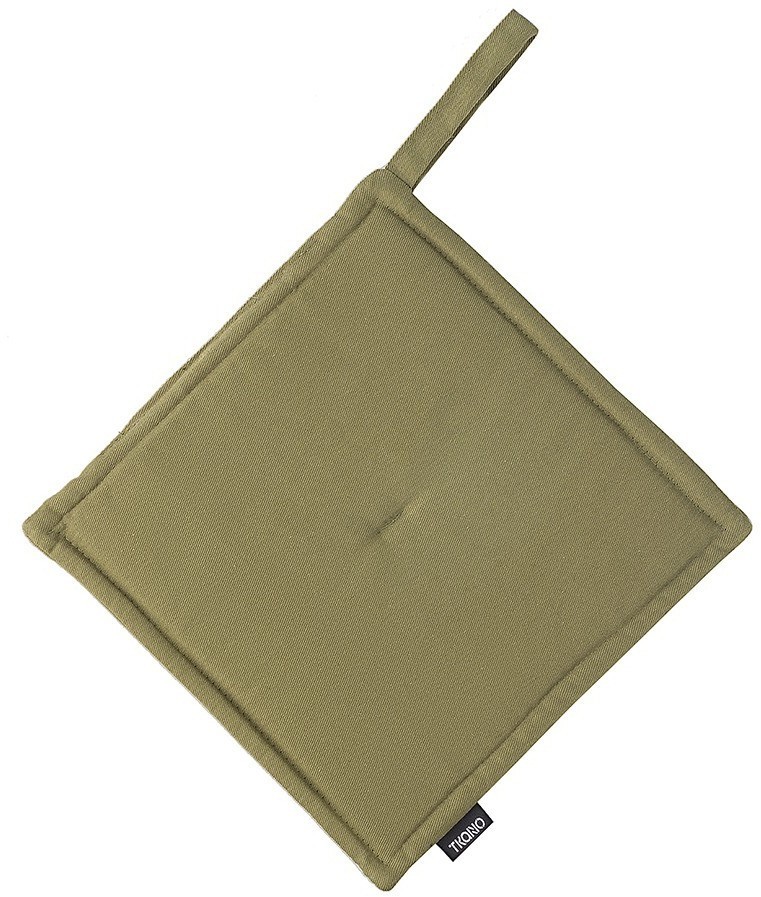 Прихватка из хлопка оливкового цвета из коллекции essential, 22х22 см (73558)