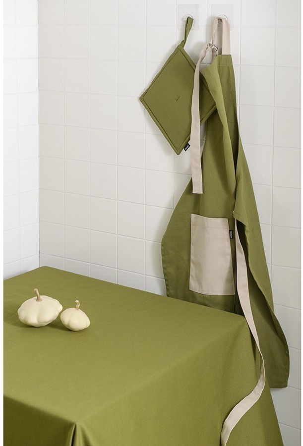 Прихватка из хлопка оливкового цвета из коллекции essential, 22х22 см (73558)