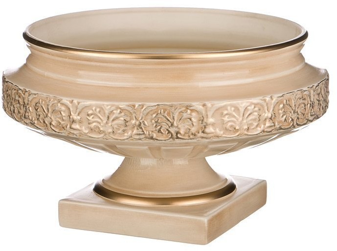 Чаша на подставке "кретенс"персиковая глянец диаметр=32 см высота=21 см Loucicentro Ceramica (742-018)