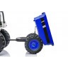 Детский электромобиль трактор с ковшом и прицепом (синий, 2WD, EVA) (HL389-LUX-BLUE-TRAILER)