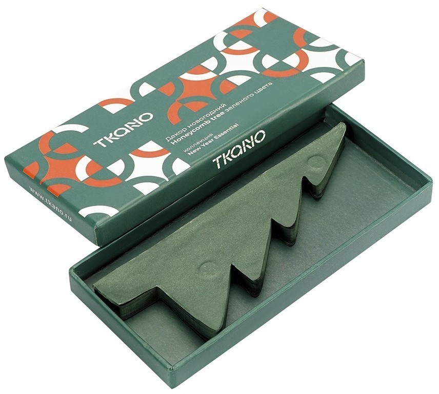 Декор новогодний honeycomb tree зеленого цвета из коллекции new year essential, 18 см (76830)