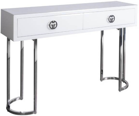 Консоль GD 2 ящика белая 120*30*78см (TT-00011301)