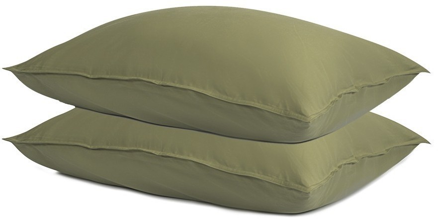 Набор из двух наволочек из сатина цвета шалфея с брашинг-эффектом из коллекции essential, 50х70 см (76094)