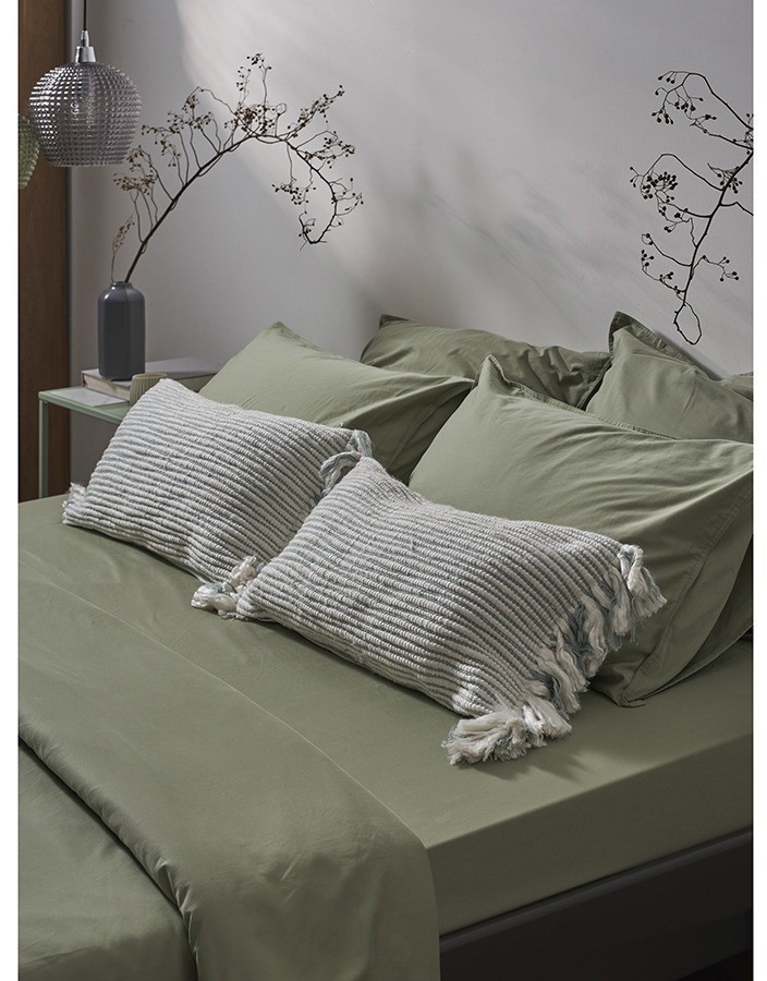 Набор из двух наволочек из сатина цвета шалфея с брашинг-эффектом из коллекции essential, 50х70 см (76094)