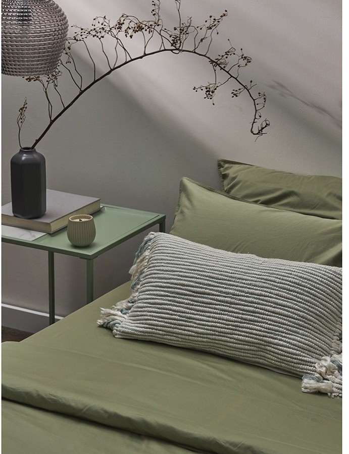 Набор из двух наволочек из сатина цвета шалфея с брашинг-эффектом из коллекции essential, 50х70 см (76094)