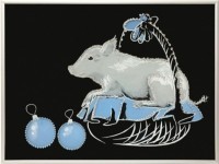 Картина Символ года Минипиг с кристаллами Swarovski (2136)